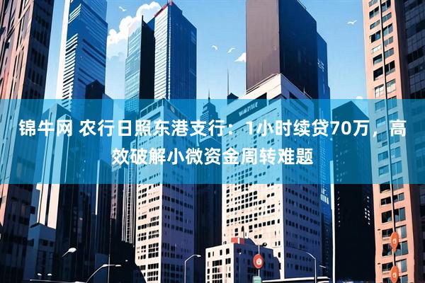 锦牛网 农行日照东港支行：1小时续贷70万，高效破解小微资金周转难题