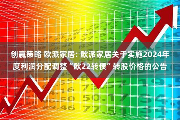 创赢策略 欧派家居: 欧派家居关于实施2024年度利润分配调整“欧22转债”转股价格的公告